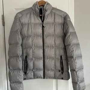 Eddie Bauer First Ascent Down Puffer Jacket Coat Womens Size L Silver/Gray
